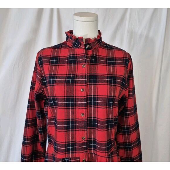 Kiel James Patrick Plaid Cozy Cabin Flannel Apple Pie Skillet Shirt Dress Large - Picture 2 of 7